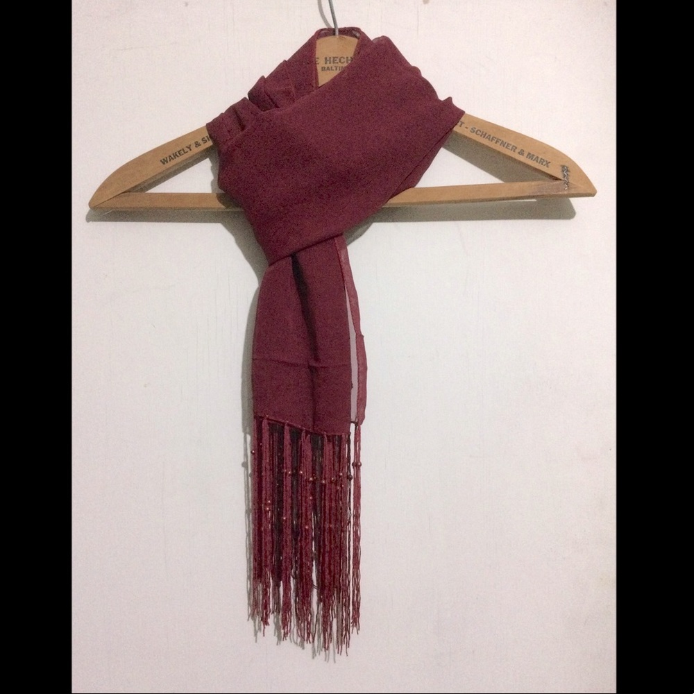 NWOT dark crimson scarf